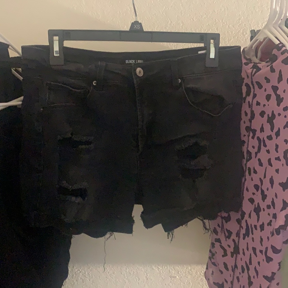 Black jean shorts